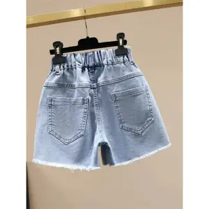 Lightweight summer faux denim shorts, suitable for girls, with a loose princess-style design, ideal for outdoor activities