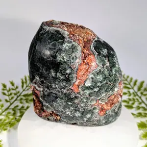 Seraphinite Aa 4.2 Inch with Fluorescent Calcite