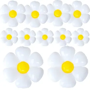 11 Pcs Daisy Balloons, Large White Flower Foil Balloons for Baby Shower & Wedding Decorations