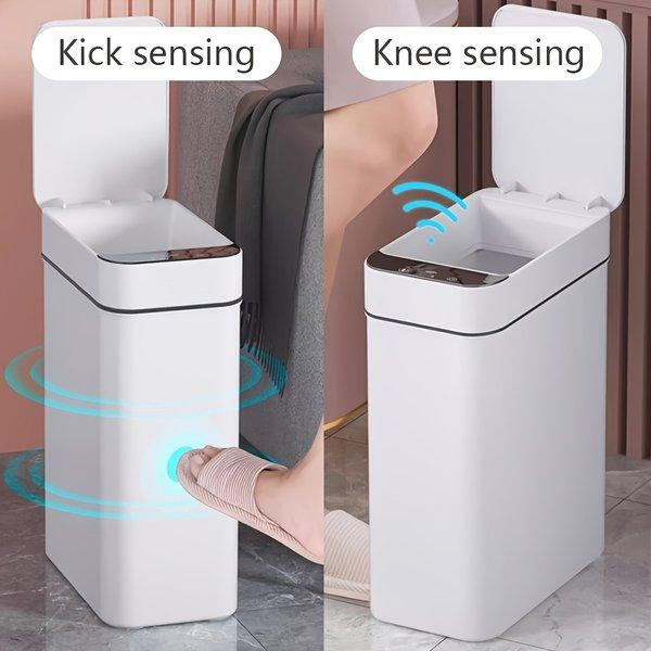 Touchless Automatic Trash Can 11L – Motion Sensor Covered Bin for Kitchen Bathroom Bedroom, Smart Narrow Electric Garbage Can, Single or 2 Pack