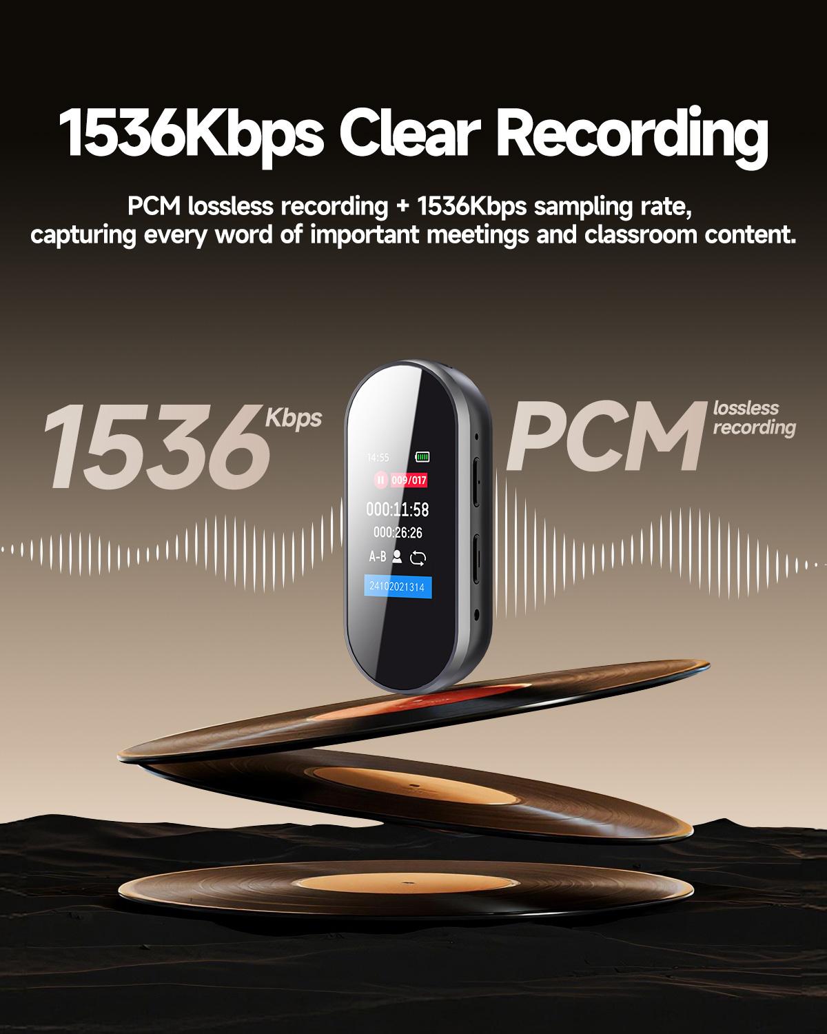 64GB/32GB Digital Voice Recorder: Professional and Portable, 4-in-1, Newly Upgraded with Noise-Canceling Hi-Fi Pure Sound Quality, 3072 kbps Audio Recording—Ideal for Lectures, Meetings, and Classrooms Recording