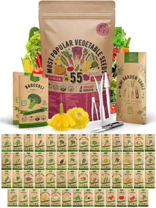 55 Vegetable Seeds Variety Pack – 35,600+ Non-GMO Heirloom Seeds for Indoor, Outdoor & Hydroponic Gardening