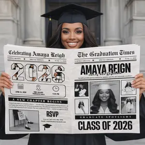 Graduation Newspaper – Personalized Graduation Announcement & Photo Prop