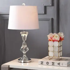 JONATHAN Y Riley Crystal LED Table Lamp , for bedroom, living room, foyer, hallways, dining room, dorms