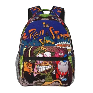 Ren and Stimpy Fashion Backpack – Large Capacity Daily Commuter Bag for Outdoor Hiking and Business; Cartoon Casual Ren and Stimpy Merch Laptop Daypack/School Bag for Women, Men, and Gift Giving