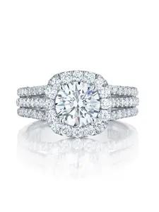 Classic Diamond Decorated Engagement Ring, Solitaire Ring, Fashion Jewelry for Party, Daily Clothing Decor, Trendy All-match & Exquisite Jewelry for Birthday Gift