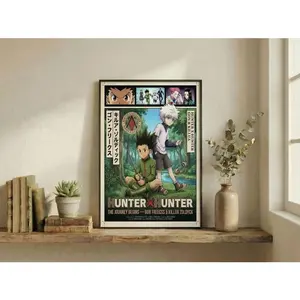 Hunter x Hunter Poster Anime Wall Art, HxH Gon Killua Print