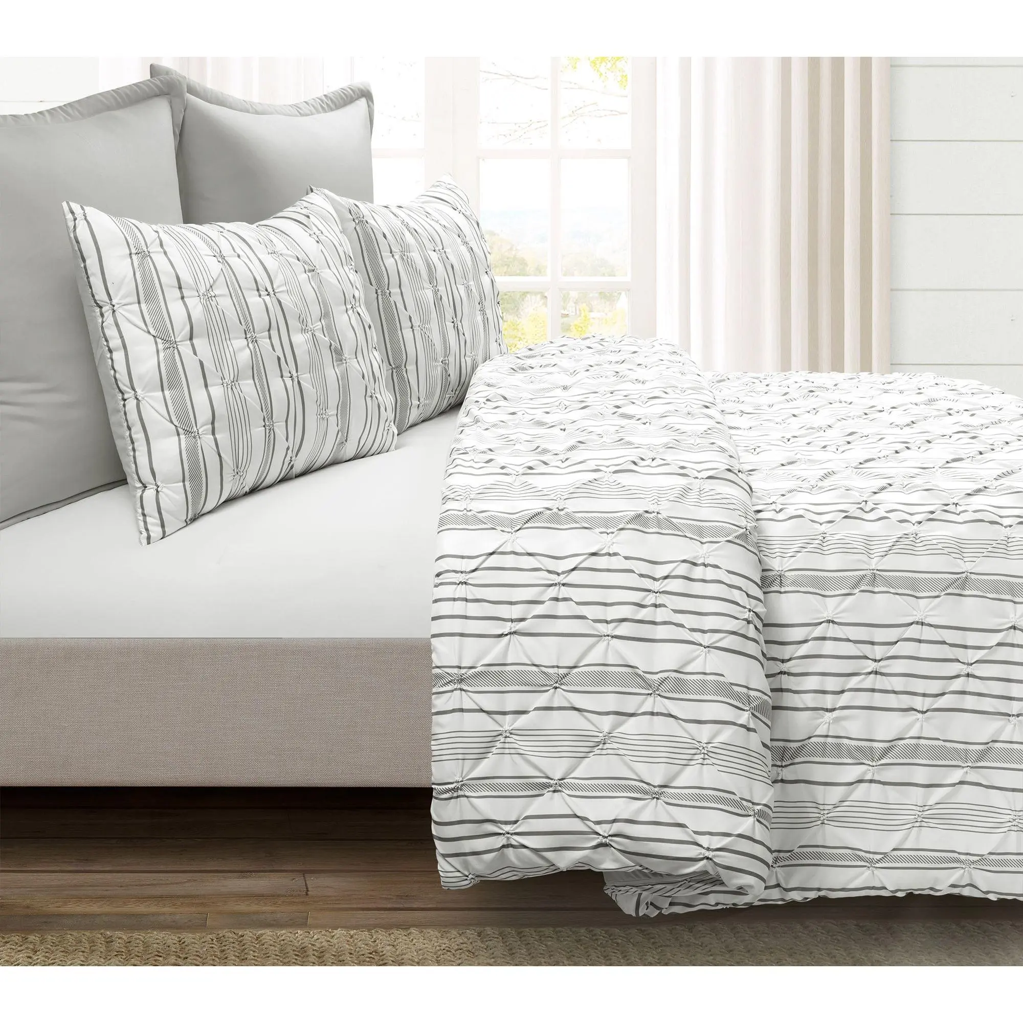 Lush Decor Ravello Pintuck Stripe Comforter 5-Piece Set King