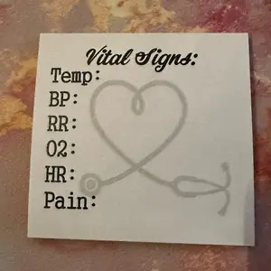 Vital Signs Sticky Notes for Nurses & Nursing Assistants w/ Pain