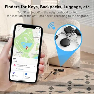 2025 New Anti-Loss Tracker for Google Find My Device Bluetooth GPS Tracker Reminder Devices for Luggage Key Finder with Metal Snap Button & ABS Material Smart Tag