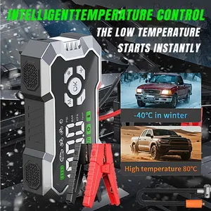 Powerful 3000A Portable Jump Starter with Air Compressor 12V, Car Battery Booster Jumper Pack for All Gas Diesel Vehicles, Emergency LED Light & Fast Charging Power Bank, Safe Auto Jump Starter Box