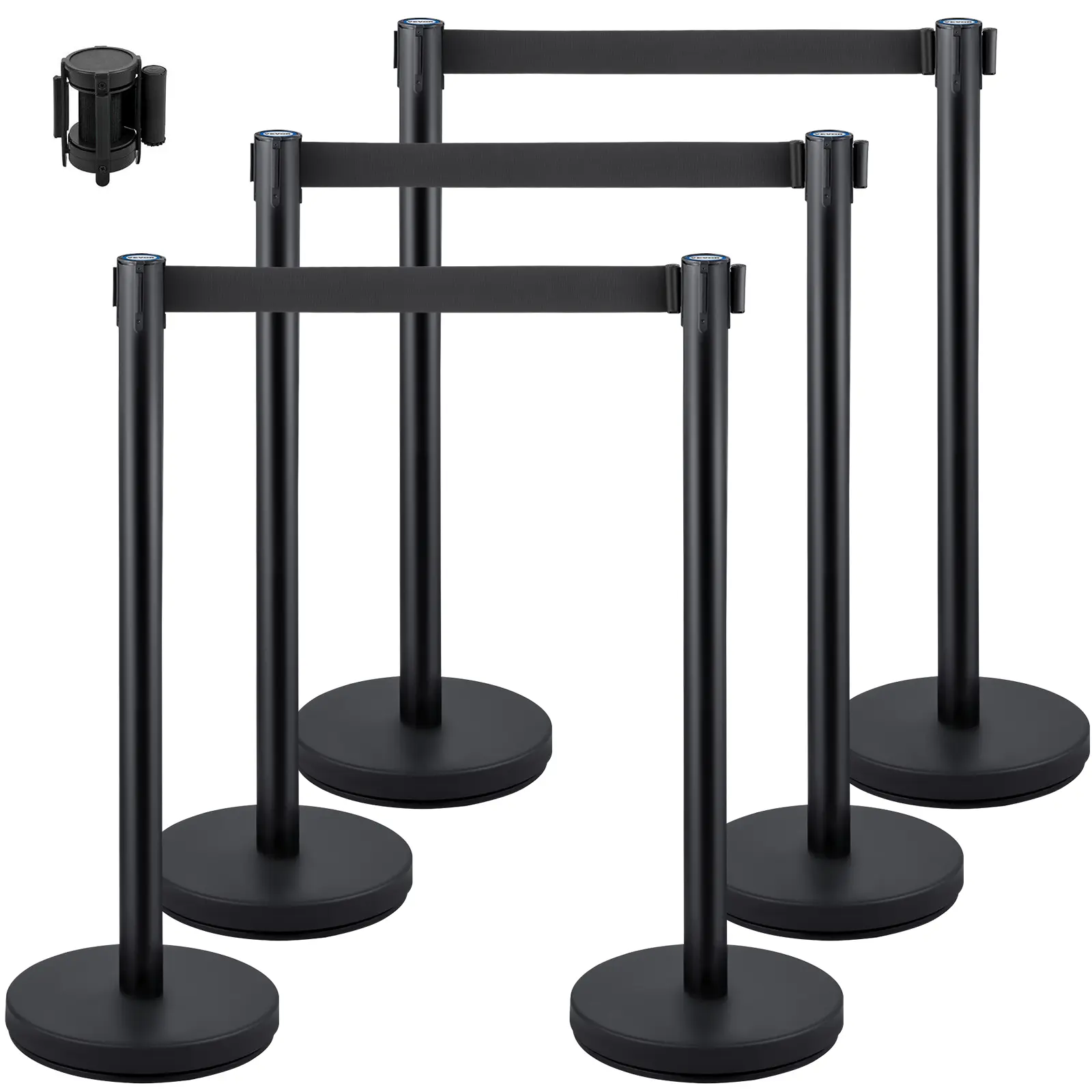 【DealsForYouDays】VEVOR Crowd Control Stanchions,6-Pack Crowd Control Barriers with 3PCS 6.5FT Retractable BeltStanchion Posts Queue Pole for Crowd Control BarriersEasy Assembly