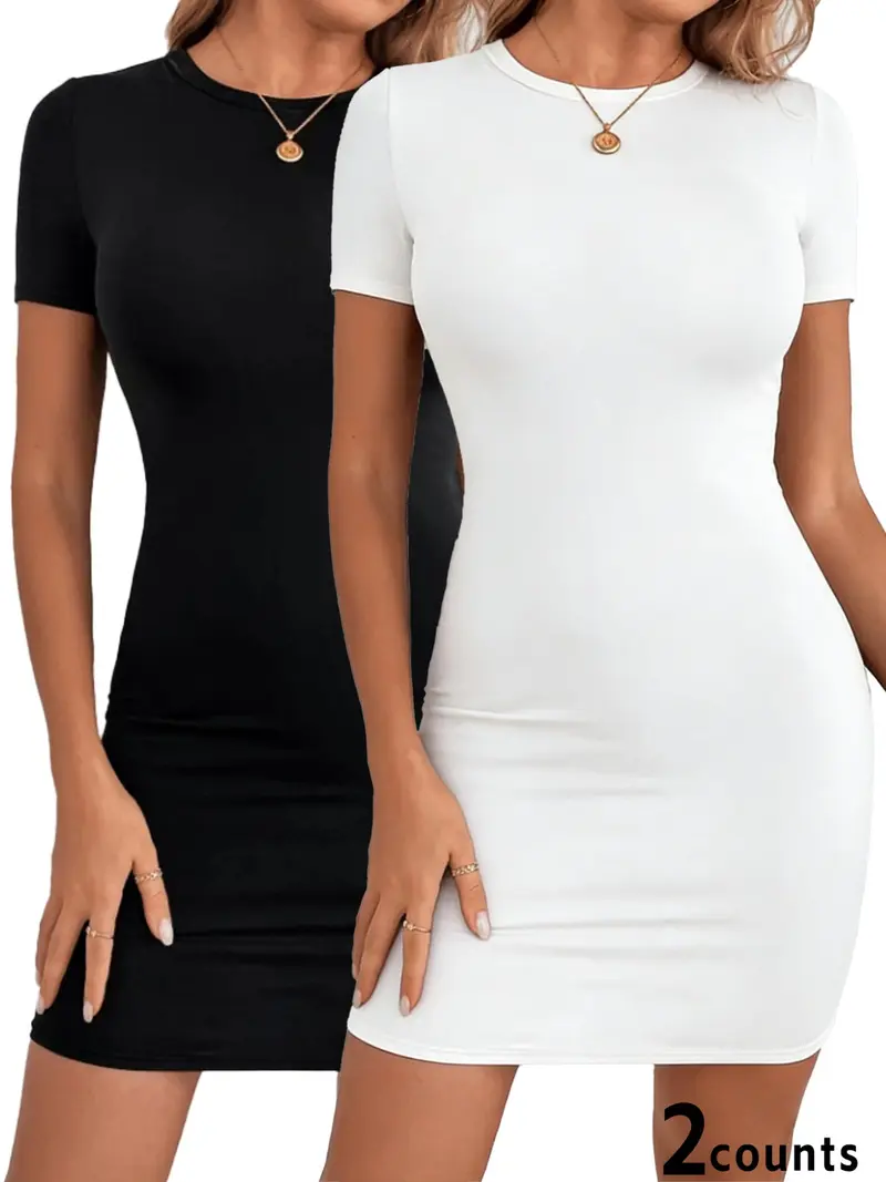 T shirt with bodycon dress - TikTok Shop