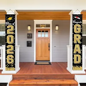 2026 Graduation Banner Decoration, Porch and Doorway Hanging Banner, Congratulations Banner, Party Decor, Indoor Setting, Decorative Banner, Party Decorations Banners