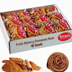 Cinnamon Buns Breakfast Pastry | 18 Pastries Individually Wrapped | Cinnamon Rolls Snack Cakes | Coffee Snacks | On the Go Snacks for Kids & Adults | Holiday, Birthdays, Parties | Stern’s Bakery