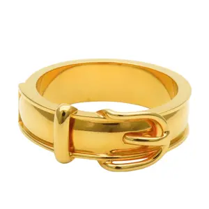 Pre-owned HERMÈS Gold-plated Small Leather Goods Hermes Scarf Ring