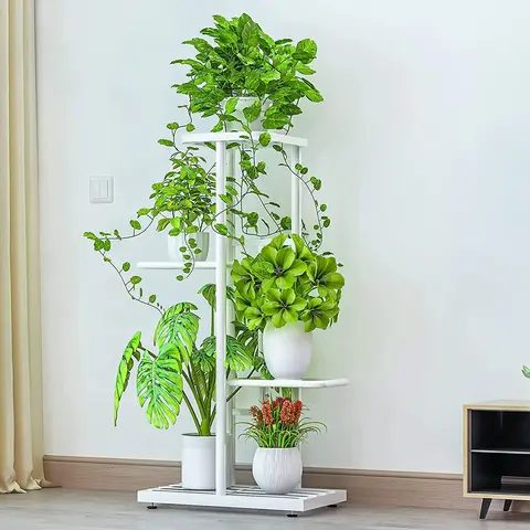 4 Tier 5 Potted Plant Stand Metal Multiple Flower Pot Holder Shelf Indoor Outdoor Planter Display Shelving Unit for Patio Garden Corner Balcony Living Room Deals For You Days