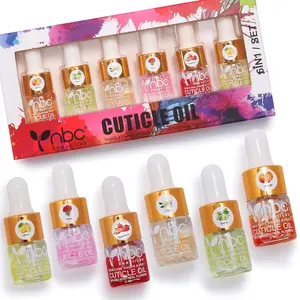 Cuticle Oil, 6Pcs Nail Cuticle Oil Set with Flowers Cuticle Oil for Nails with Vitamin E for Repair Cuticles Strengthener Protector for Damaged Skin Thin Nail