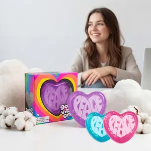 Heart Shaped Stress Relief Squishy Toy - Soft Slow Rising Squeeze Fidget Toy, Cute PEACE Design, Portable Anxiety Relief Sensory Toy for Kids & Adults, Perfect for Gifts & Party Favors