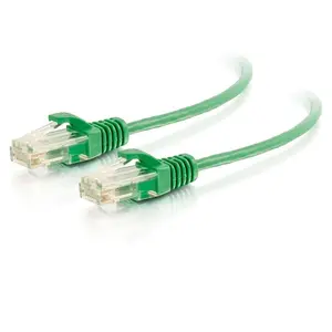 C2G 1160 1ft (0.3m) Cat6 Snagless Unshielded UTP Slim Ethernet Network Patch Cable - Green