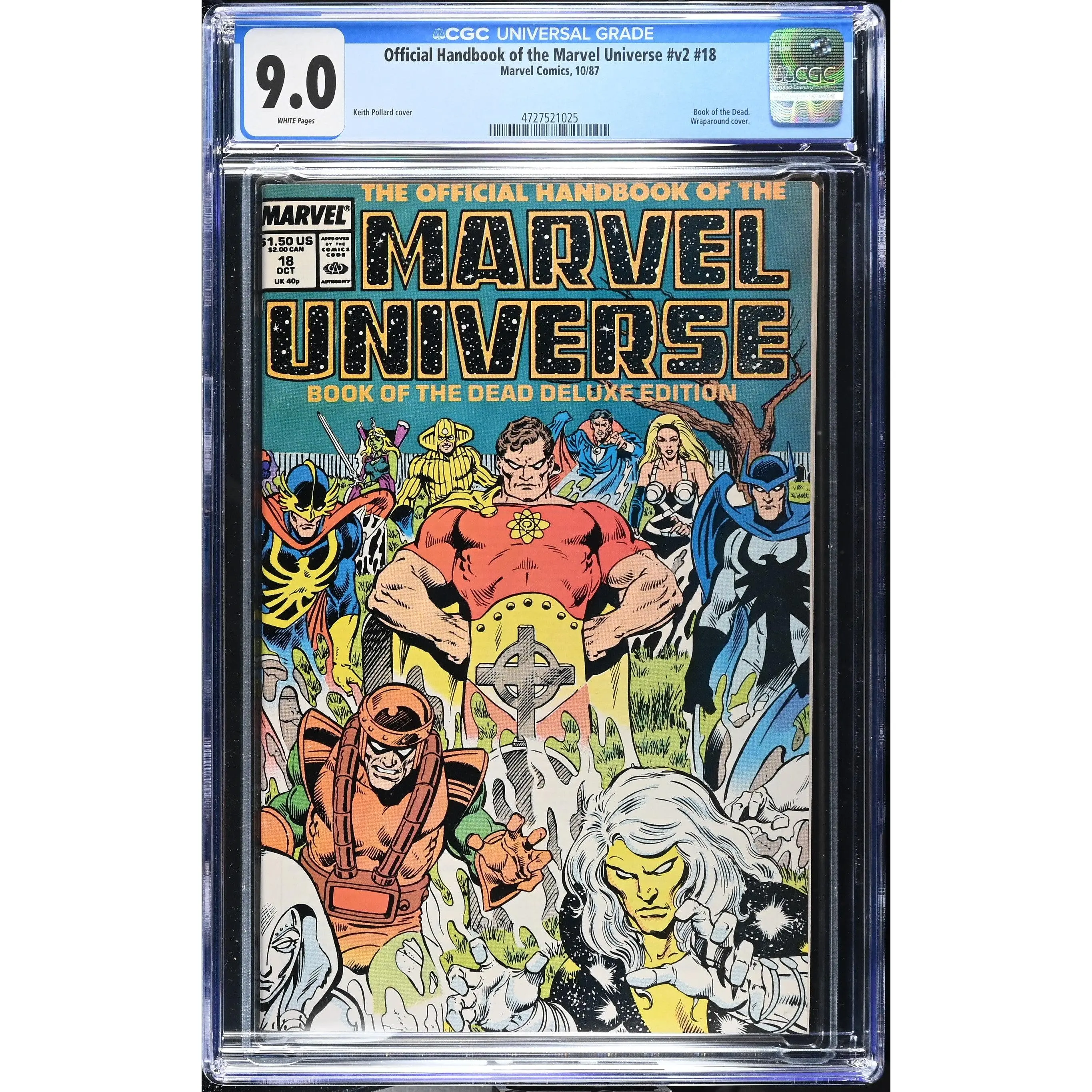 Official Handbook of the Marvel Universe Volume 2 Issue 18 (10/87) Graded CGC 9.0 Comic Book