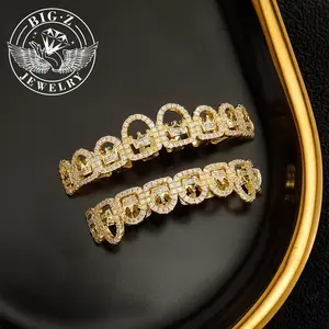 【Fashionable and casual】Crown Hip hop grill jewelry micro inlaid zircon teeth braces rapper accessories, vampire COS, unisex, Christmas and Halloween costume star accessories, New Year gifts