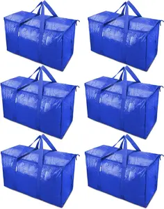 6 packs of oversized moving bags with zippers and handles heavy-duty storage bags and a portable box to save space