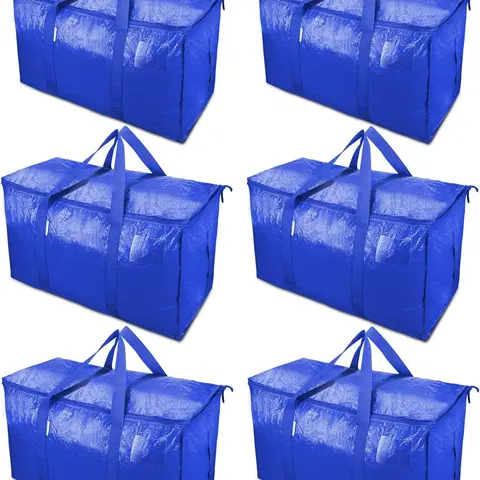 6 packs of oversized moving bags with zippers and handles heavy-duty storage bags and a portable box to save space