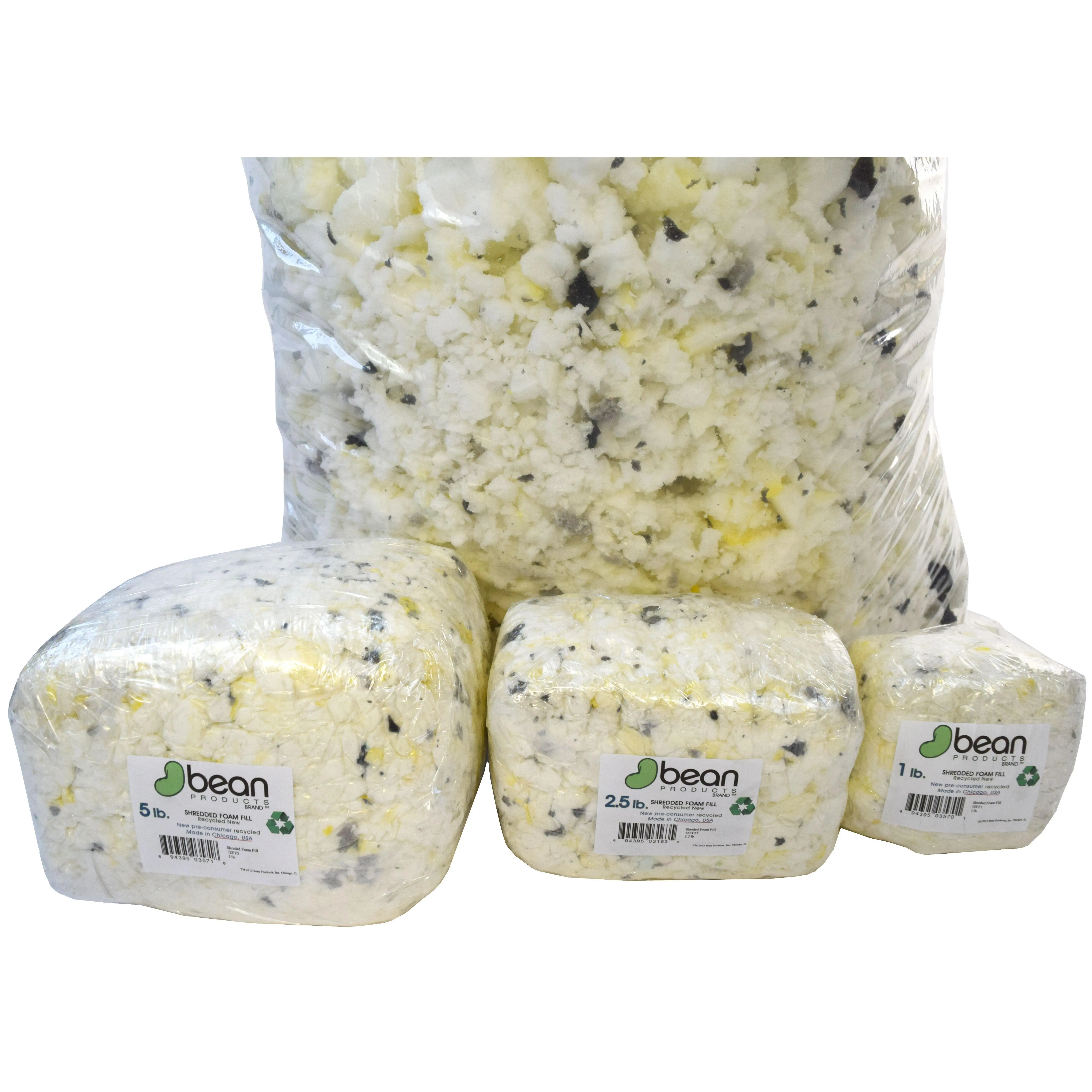 Shredded Foam Fill for Bean bags, pillows, pet beds, cushions - CertiPUR