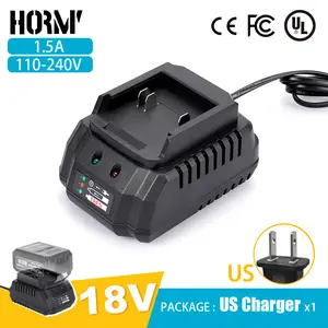 Hormy 1.5A Power Tool Battery Fast Seat Charge ABS Fireproof Insulating Material With Smart Overcharge Protection For 18V Battery