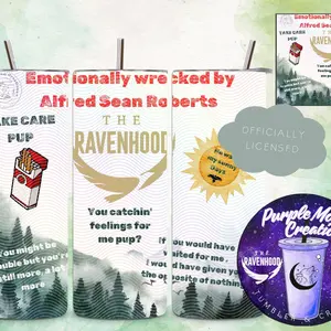 Ravenhood Officially Licensed 20 oz Double-Wall Insulated Tumbler Stylish Drinkware for Fans of Sean Emotionaly Wrecked Design Easy to Clean Practical Flask