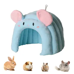 Hamster Bed Rat Bed Cute Television Shape Guinea Pig Bed Small Animal Bed, Warm Hamster Beds Guinea Pig Hideout Rat Hideout, Small Pet Beds for Guinea Pigs, Hamsters, Flower-branch mouse, Chinchillas and Other Small Pets