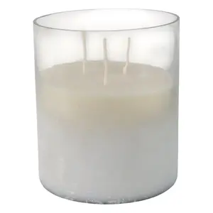 Sagebrook Home 80409-02 7 x 6 in. 65 oz Jasmine Frosted Glass Candle, Clear