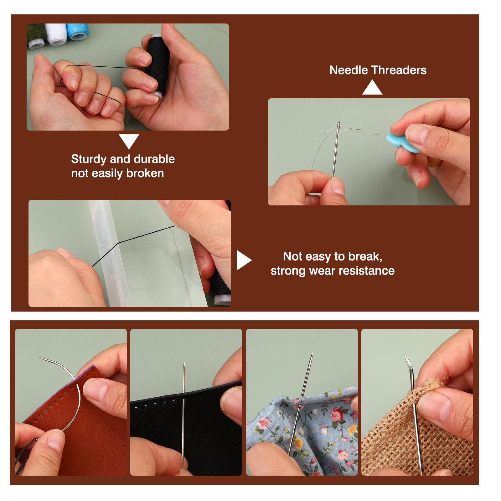 Harxvto 48 Pieces Heavy Duty Sewing Kit With Sewing Awl, Seam Ripper, Leather Hand Sewing Stitching Needles, Sewing Thread For Car, Sofa, Backpack, Shoe, Craft DIY Upholstery Restoration Kit