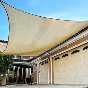 Rectangle Sun Shade Sail Canopy, Patio Shade Cloth Outdoor Cover - Sunshade Fabric Awning Shelter for Pergola Backyard Garden Carport