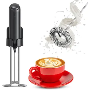 Handheld Milk Frother Wand Rechargeable with Stand/Electric Whisk Coffee Frother Handheld/Milk Frother Rechargeable Coffee Mixer Wand/Drink Mixer Hand Frother mixer