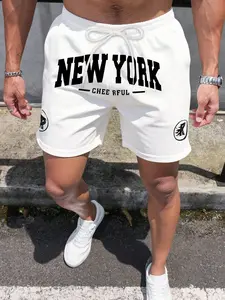 Men's Letter Print Boxer Briefs, Regular Fit Casual Comfy Breathable Underwear for Daily Wear, Mens Underwear for Summer, Shorts Men, Trunks Shorts