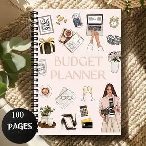 1 pc A5 inch Budget Planning and Financial Management Notebook - Soft Pink, Monthly Budget Planner, Expense Tracker, Bill Payment Sheets, Income/Expense Records, Notebook Planner - Office Supplies - Ideal Gift for Accountants and Entrepreneurs