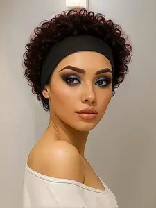 Short Culy Headband Wig Human Hair for Women Pixie Cut Headband Wig for Women