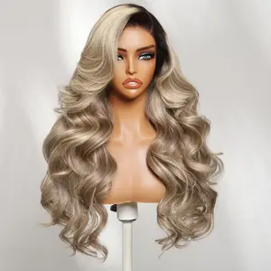 【LIVE NEW IN】 22'' Nadula Beige Blonde Highlights With Dark Roots Side-Part 13x4 Pre Everything Lace Frontal Human Hair Wig with Drawstring Natural Hailine Ready to Wear Beginers Friendly
