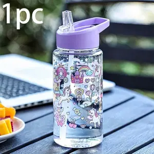 1pc 500ML Cute Cartoon Animal Funny Dinosaur Tumbler, Durable Large Capacity, with Cup Lid and Straw, Outdoor Sports, Camping, Travel, School Gift