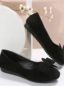Women's Lightweight Soft Sole Bunion Shoes Spring Summer Fall New Bowknot Comfort Anti-Slip Single Shoe, PU Material, Less Than Ankle Height