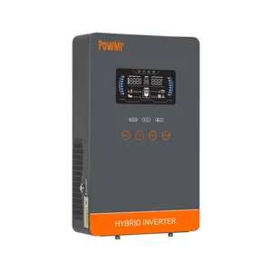 PowMr 4000W 24V Hybrid Solar Inverter 110V Off Grid 140A MPPT Controller Max PV 350V LCD Display For Flooded Lead-acid Vented Sealed Gel NiCd Lithium Battery
