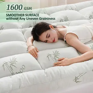 DOWNCOOL 3 Inch 1600 GSM Fill Memory Foam Mattress Topper Queen – Cooling Pillow Top Mattress Topper for realx, with Bamboo Viscose Air Layer, Deep Pocket Fits 8–21 Inch