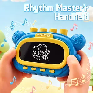  Portable Cartoon Crab Shaped Handheld Rhythm Game Console Fun Jumping Style Game Toy Lightweight Easy Carry Entertainment Plaything Ideal For Travel Camping Party Office Leisure Time Stress Relief Leisure Play Gift Choice For Teenagers And Youth Crowds