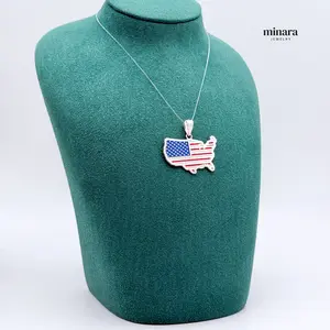 MINARA 950 Silver MAPA ESTADOS UNIDOS Pendant