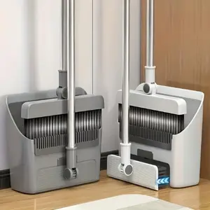 3 in 1 Folding Set, 1 Set Multifunctional Cleaning Broom and Dustpan, Household Cleaning Tool for Living Room, Bedroom, Bathroom, Carpet, Hard Floor