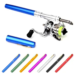 1 Set Telescopic Mini Portable Pocket Pen Casting Fishing Rod Carbon Reel Aluminum Alloy Spinning Ultralight Feeder Fish Pole Does not apply