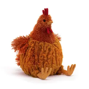 Jellycat Cecile Chicken Plush Toy with Gift Bag, Cute Soft Farm Animal Stuffed Doll, Adorable Hen Plushie, Cozy Gift for Kids & Collectors