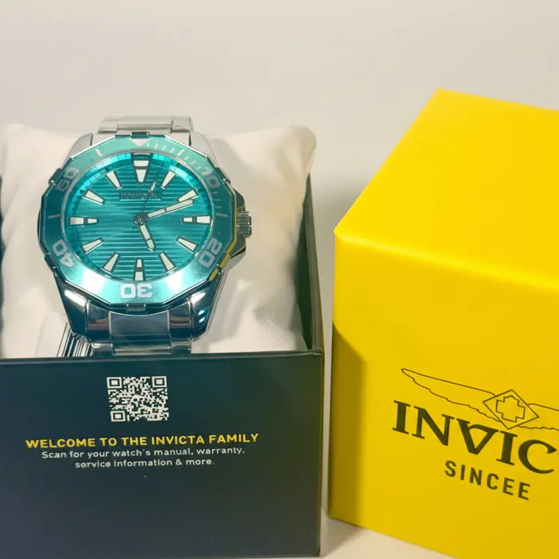 79014 Invicta Mens Pro Diver Meridian Watch 46mm Stainless Light Blue Dial